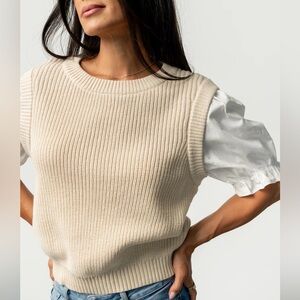 RD Style Cream Sleeveless Sweater